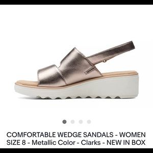 Clarks wedge bronze size 8 adjustable BRAND NEW